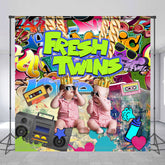 Lofaris Street Graffiti Fresh Twins Custom Photo Backdrop